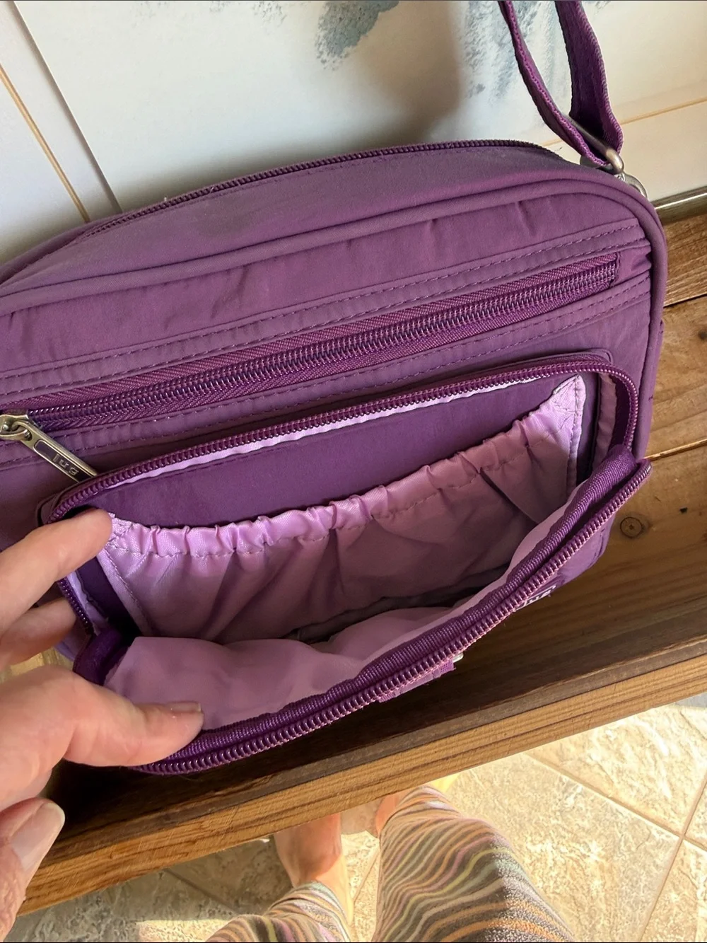 lug Quilted Violet Crossbody Bag
